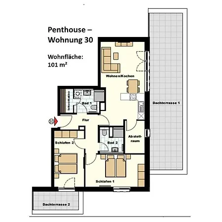 Weisse Whg 30 Penthouse Apartment
